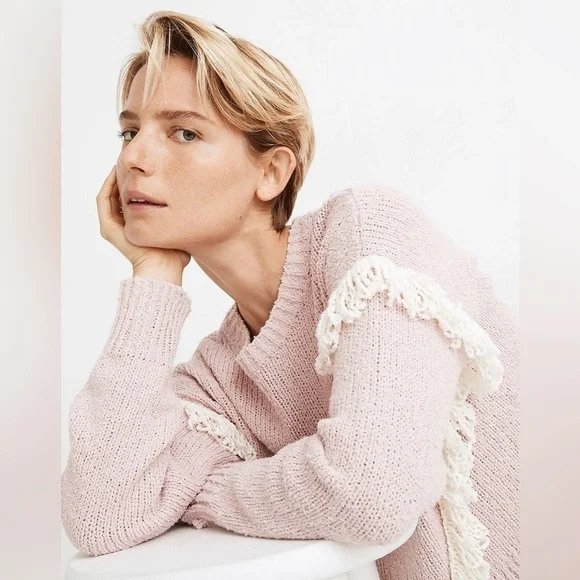 Madewell Montford Fringe Pullover Sweater, Size XS - Picture 2 of 7